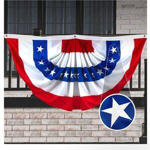 Patriotic Red, White, and Blue Bunting Flag